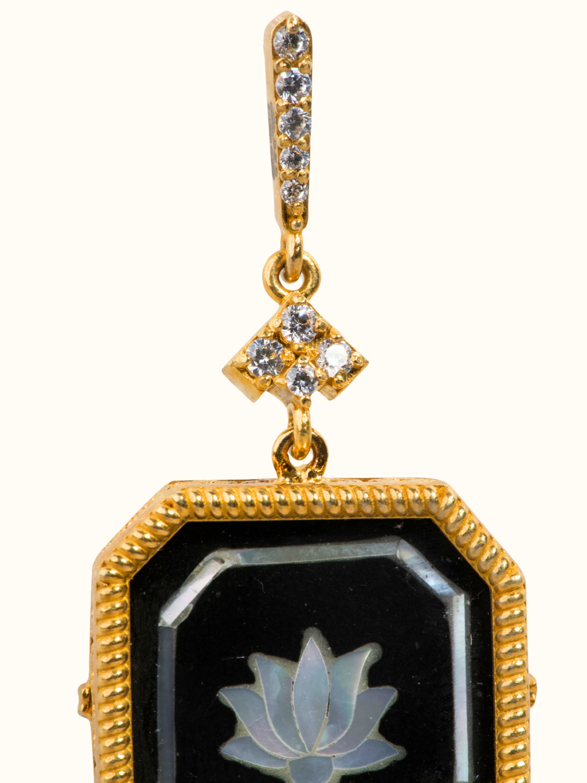 Detail shot of Parchinkari Silver Drop Earrings