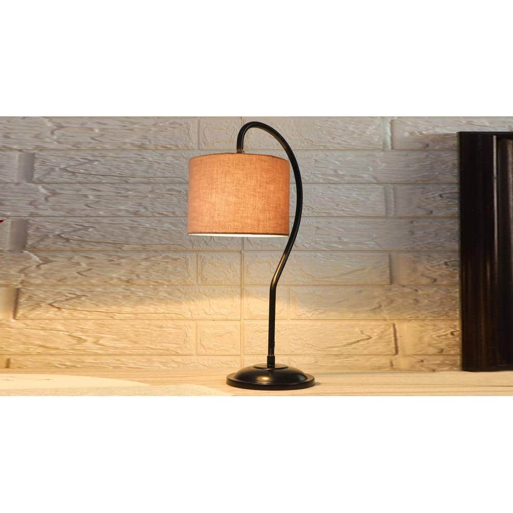 Grey cotton Curvy table lamp with Iron Base (SP06)