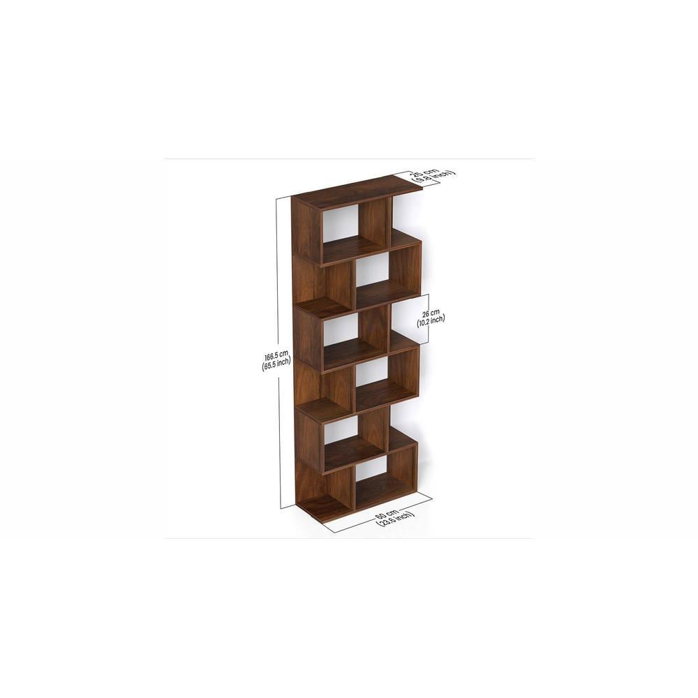 Crosbon Engineered Wood Bookshelf in Brown Maple