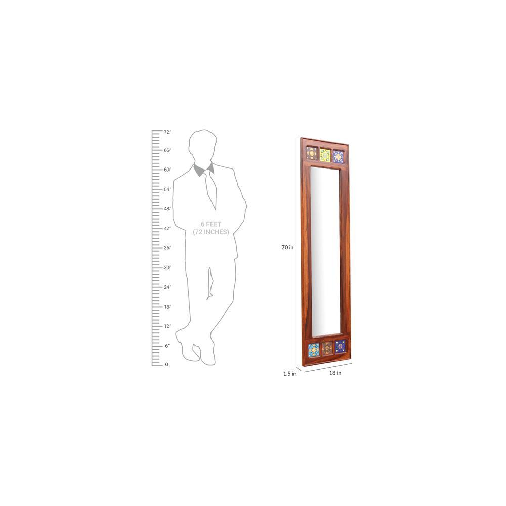 clarke solid wood mirror in honey oak colour