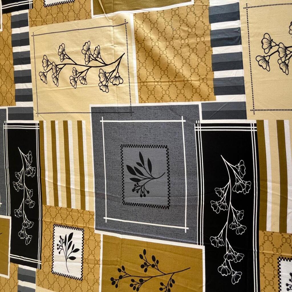 Dark Grey Floral 400 TC Cotton Flat Super King Size Bedsheet With 2 Pilllow Covers From Threads