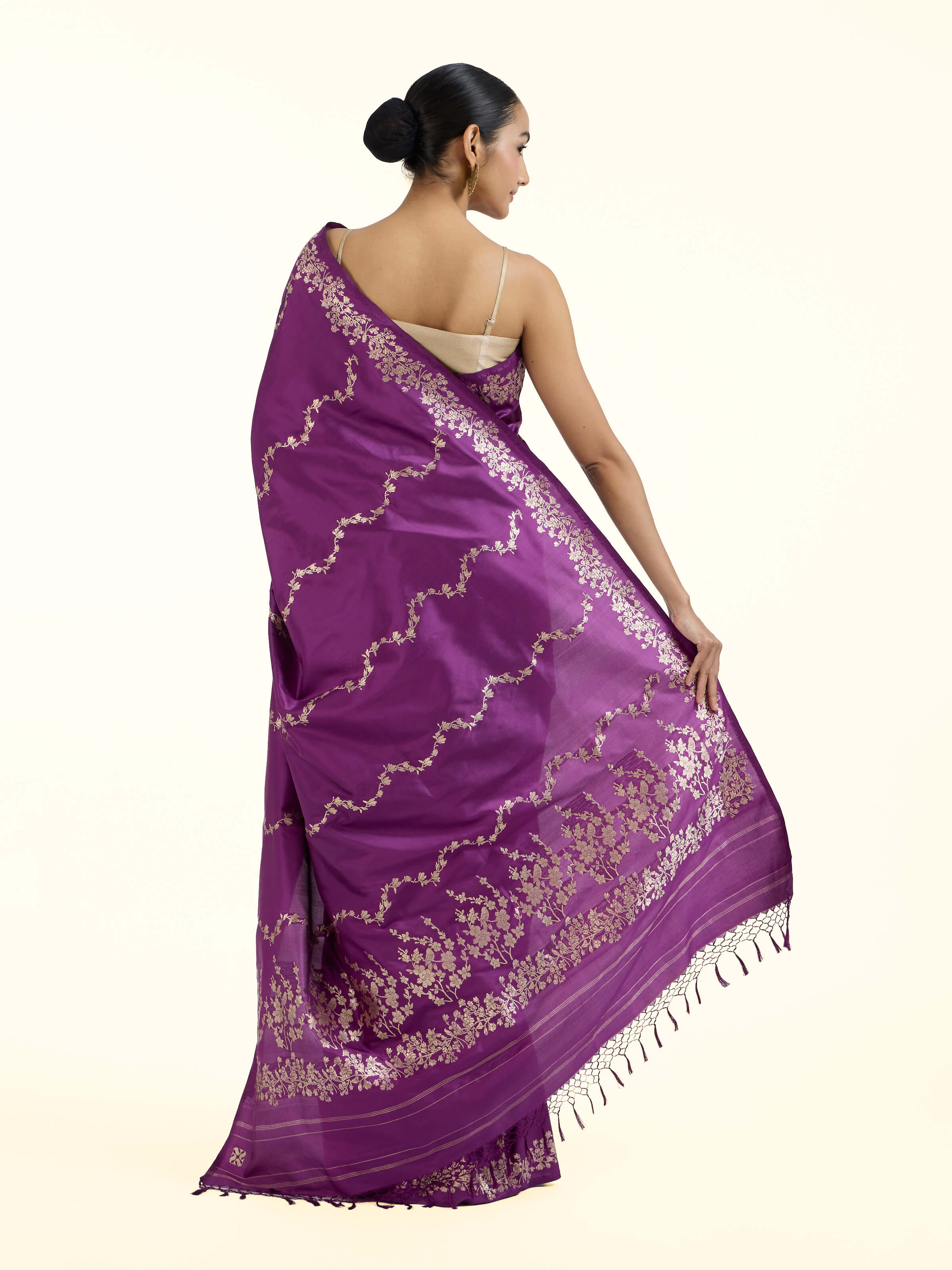 Magenta Banarasi Kadhwa Silk Saree