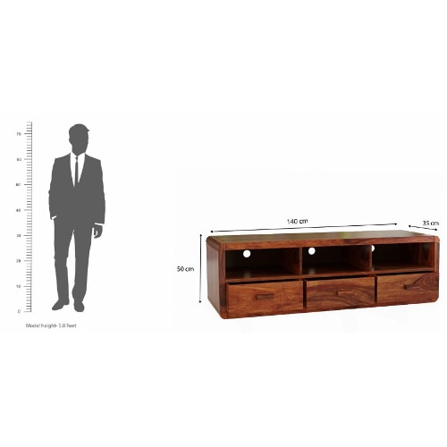 Sierra Solid Wood TV Unit in Teak Finish