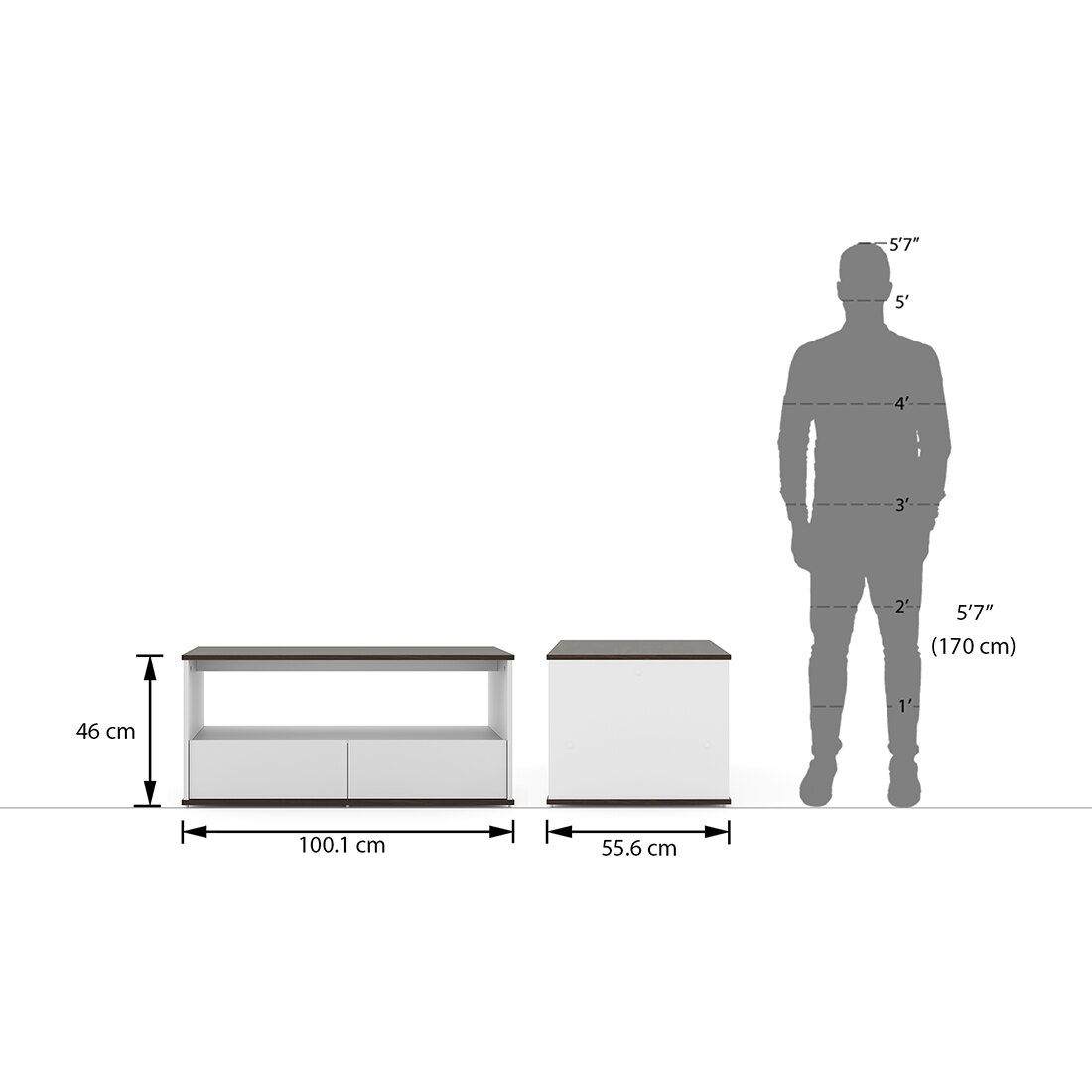 Riley Dual Tone Coffee Table In White Finish