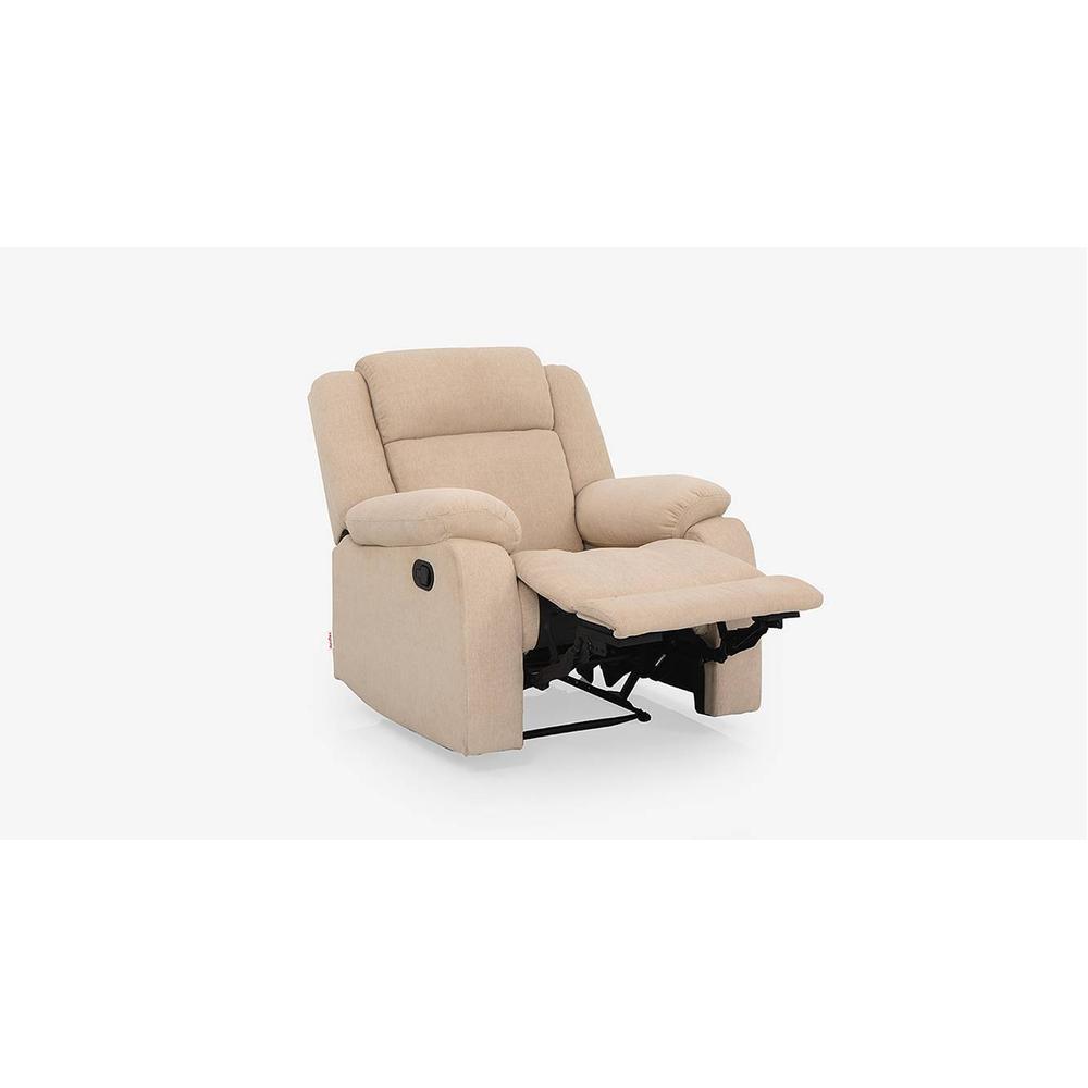 Avalon Fabric One Seater Manual Recliner in Beige Colour