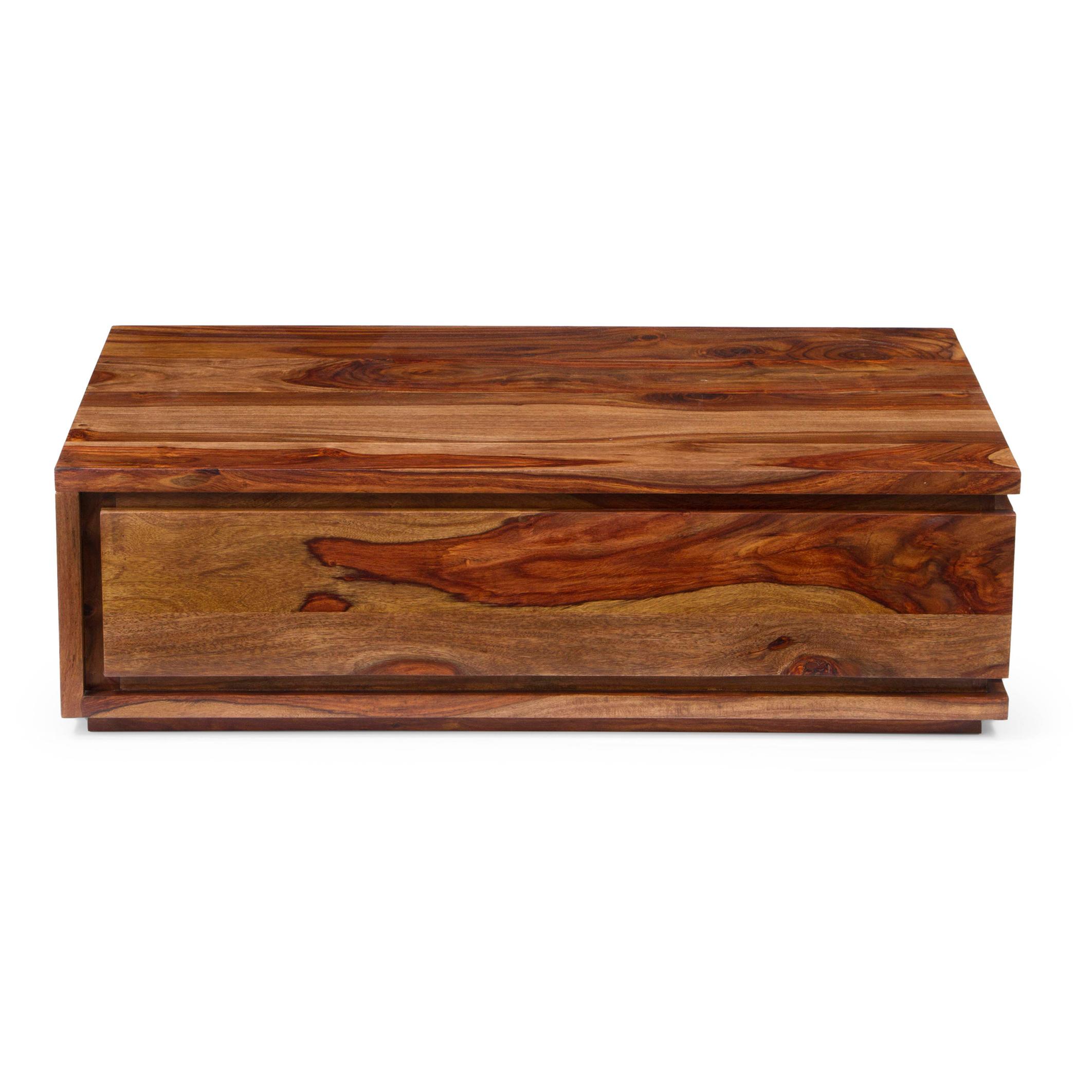 Vector Rectangular Solid Wood Coffee Table In Teak Finish