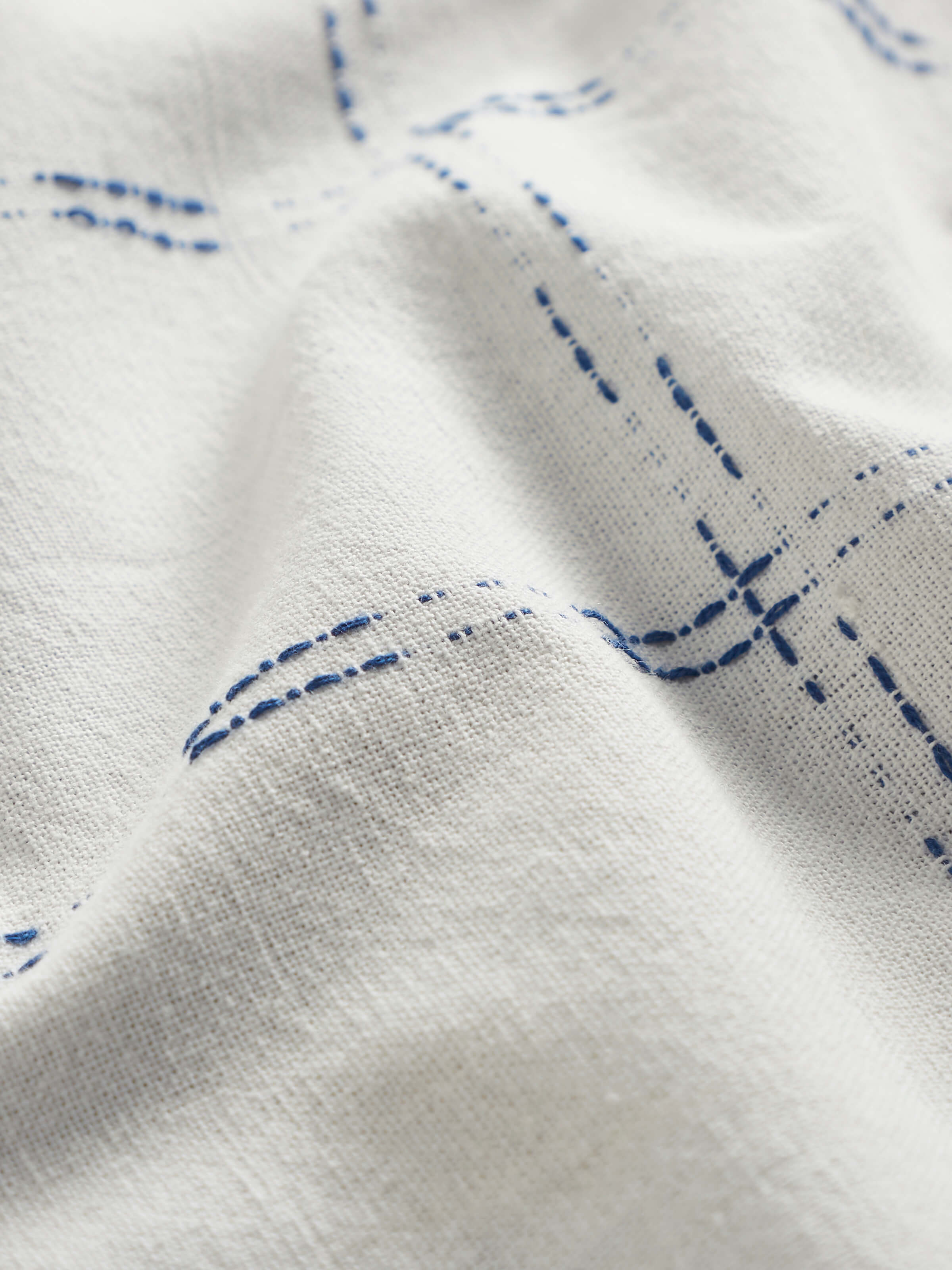Close-up of the cotton material and stitch finish