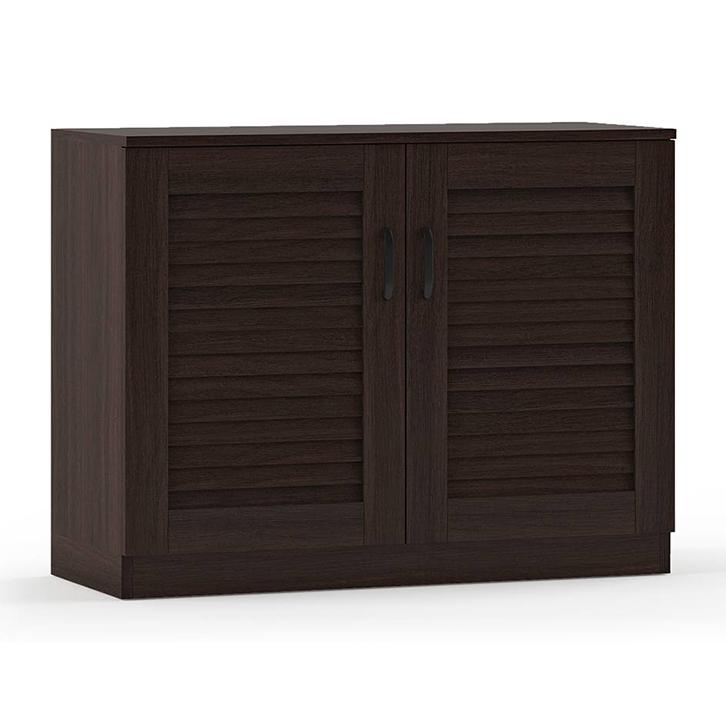 Bennis 12 Pair Shoe Rack in Dark Walnut Finish
