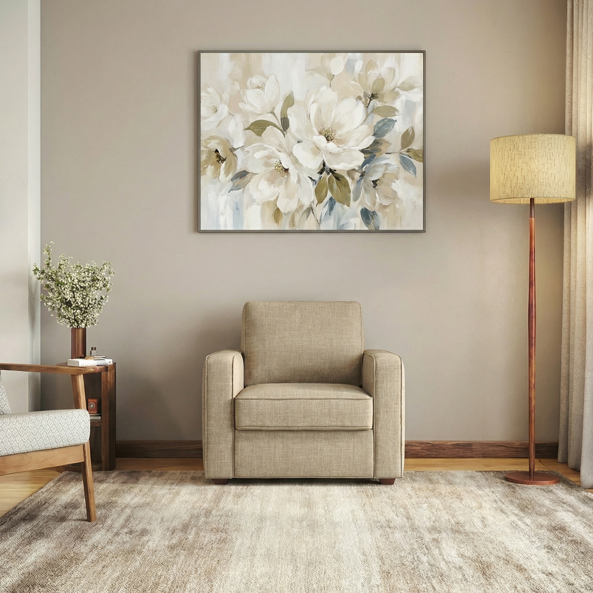 Apollo 1 Seater Fabric Sofa in Ash Grey Velvet Colour