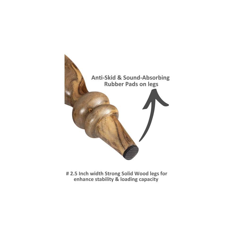 Roswell Sheesham Wood Mid Century Round Set of 2 Stools in Sea Green Fruit Print Kantha Upholstery