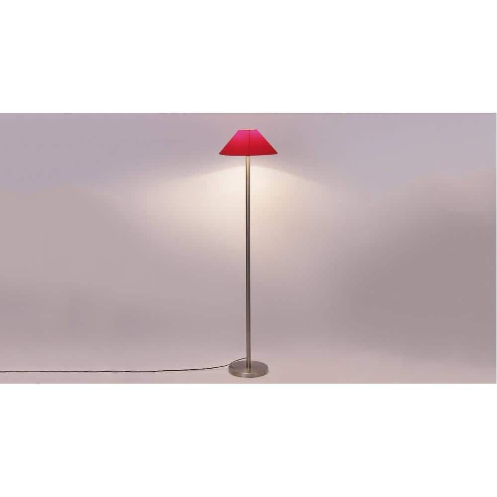 Cedar Red Fabric Floor Lamp with Steel Steel Base
