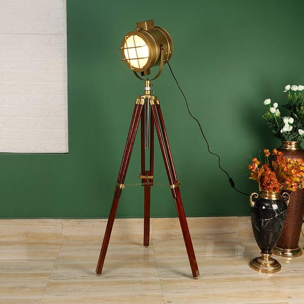 Aubrianne Gold Aluminum Shade Floor Lamp