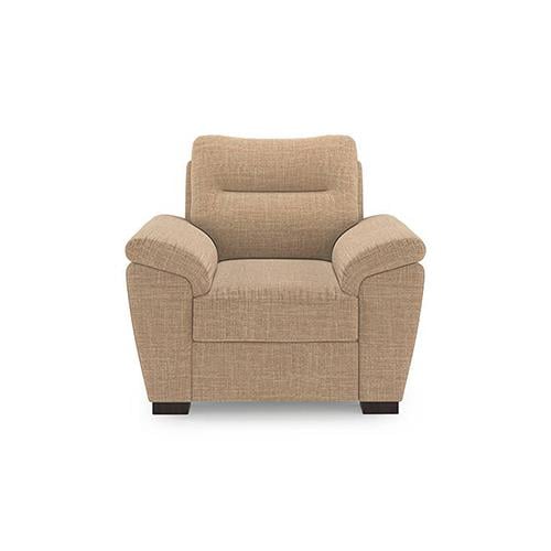 Adelaide Luxe 1 Seater Fabric Sofa in Sandshell Beige Colour