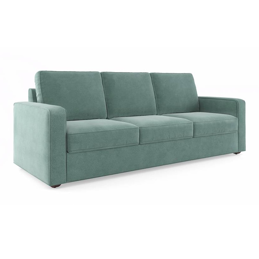Apollo Compact Sofa Set (Colour : Dusty Turquoise Velvet, Cushion : Hard, Back Type : Regular, Seater : 3+2+1)