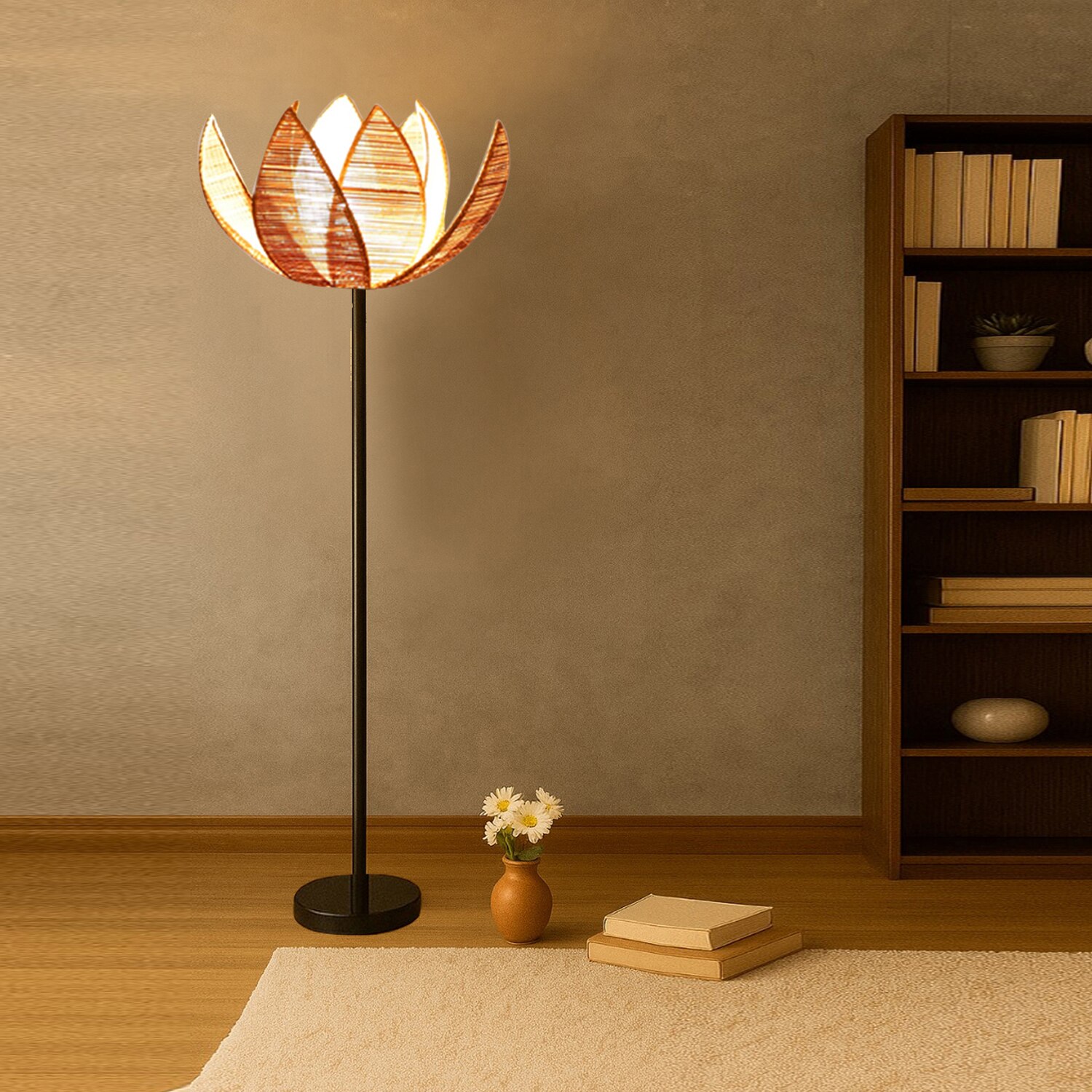 Devansh Wood Floor Lamp
