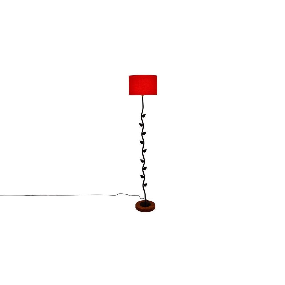 Ewan Red Cotton Shade Floor Lamp