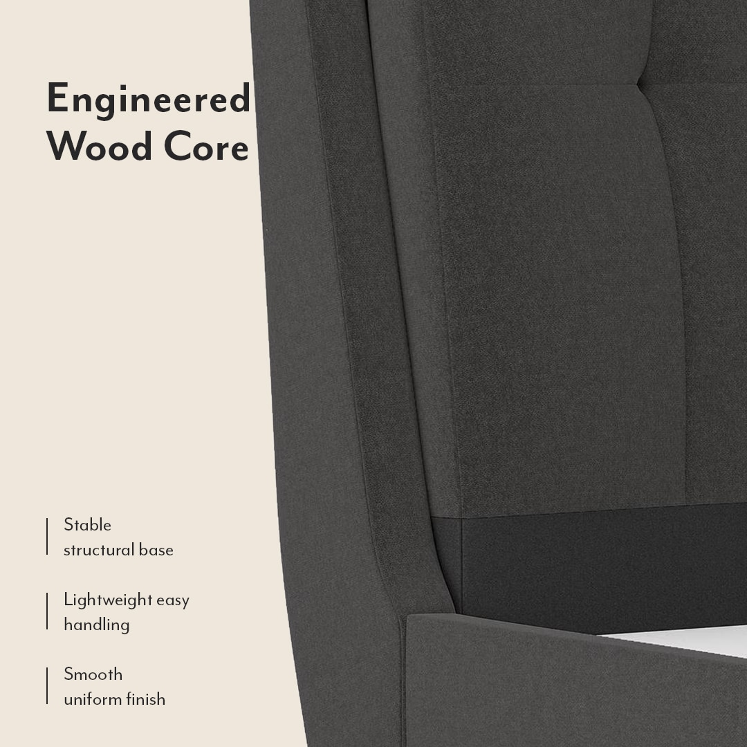 Bornholm Engineered Wood King Size Drawer Storage Upholstered Bed In Urban Grey Colour