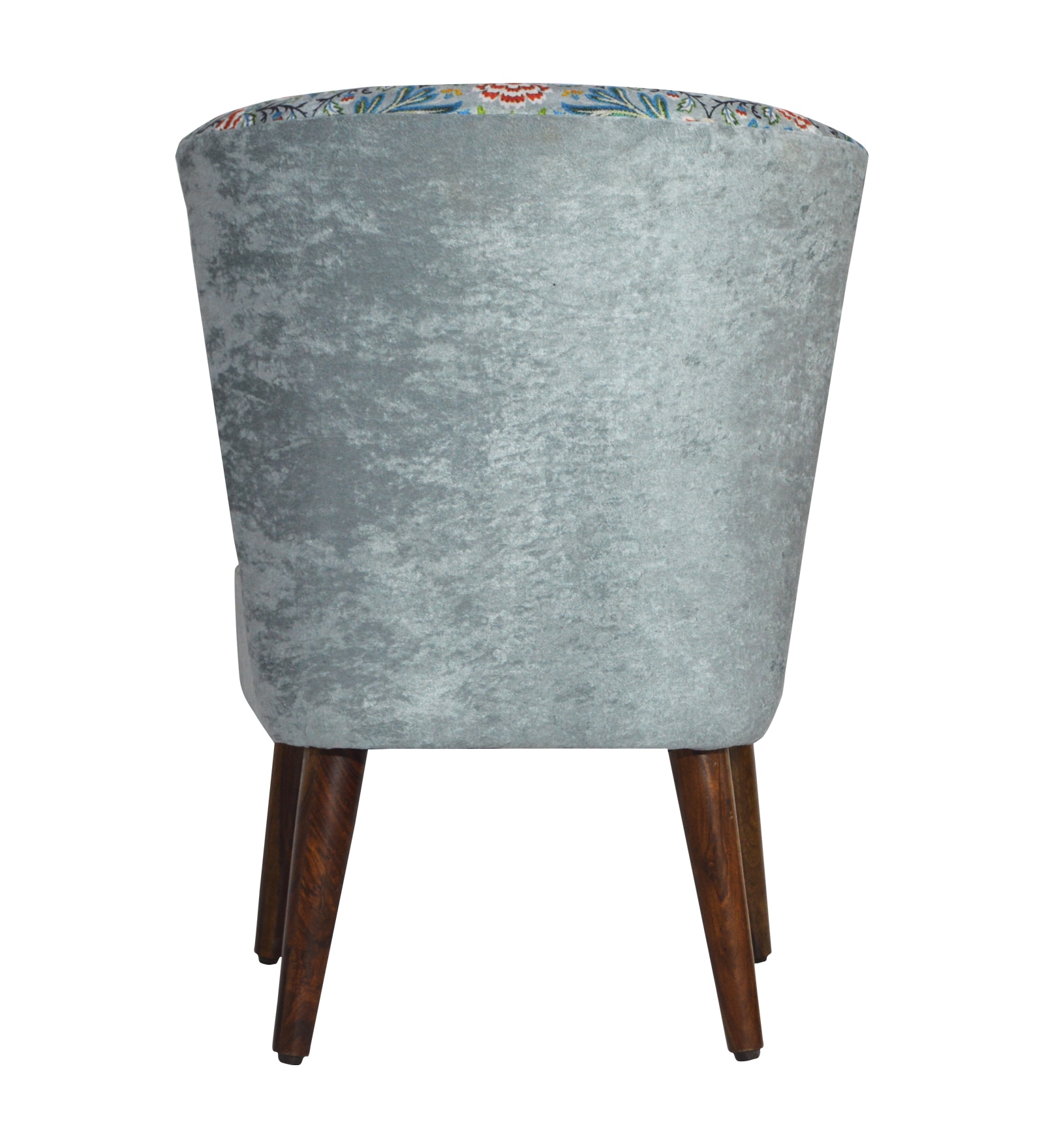 Rowan Accent Chair in Silver and Red Floral Pattern
