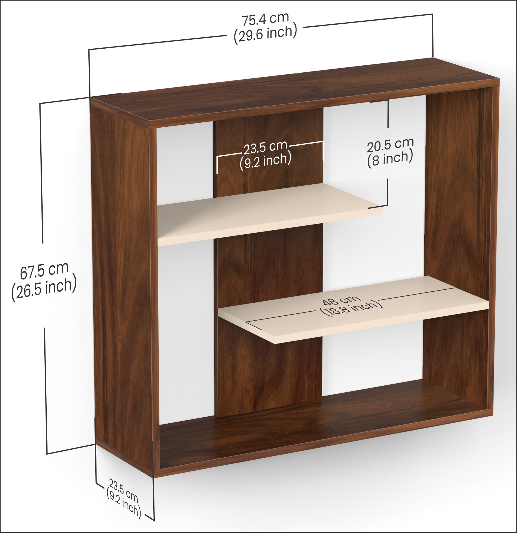 Maxelle Engineered Wood Bookshelf with Shelves Brown Maple & Beige