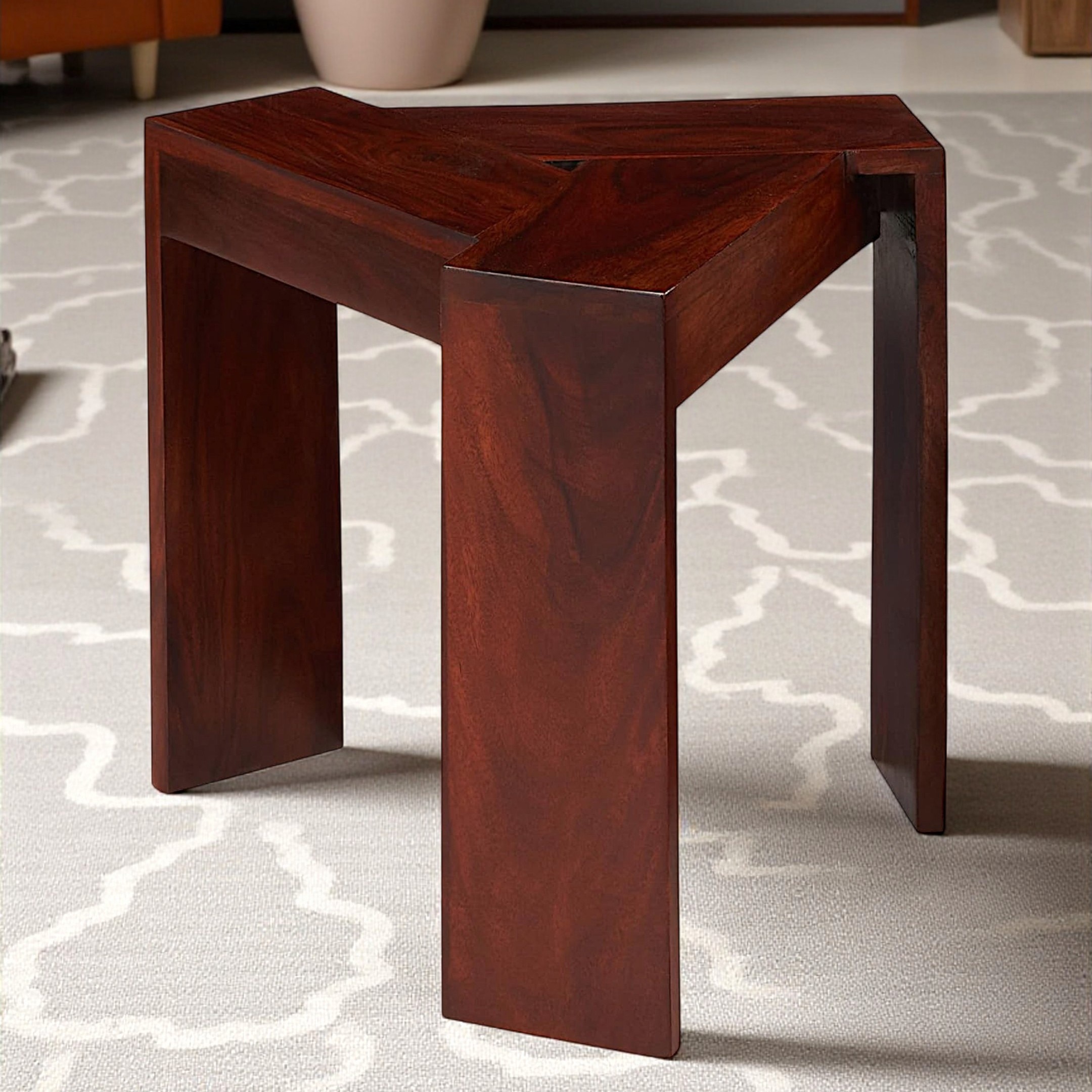 Ikiriya Sheesham Wood Contemporary Side Table in Honey Finish