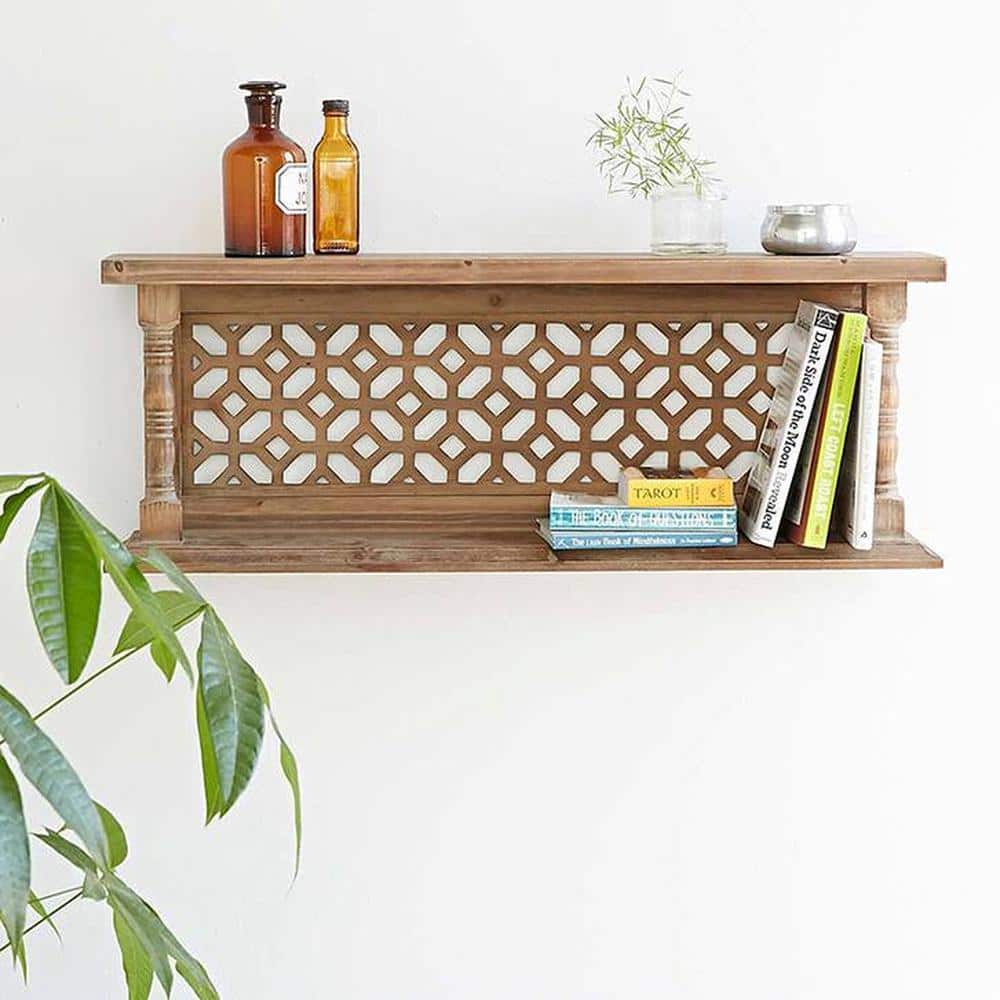 WOODENMOOD Rectangular Wall Rack