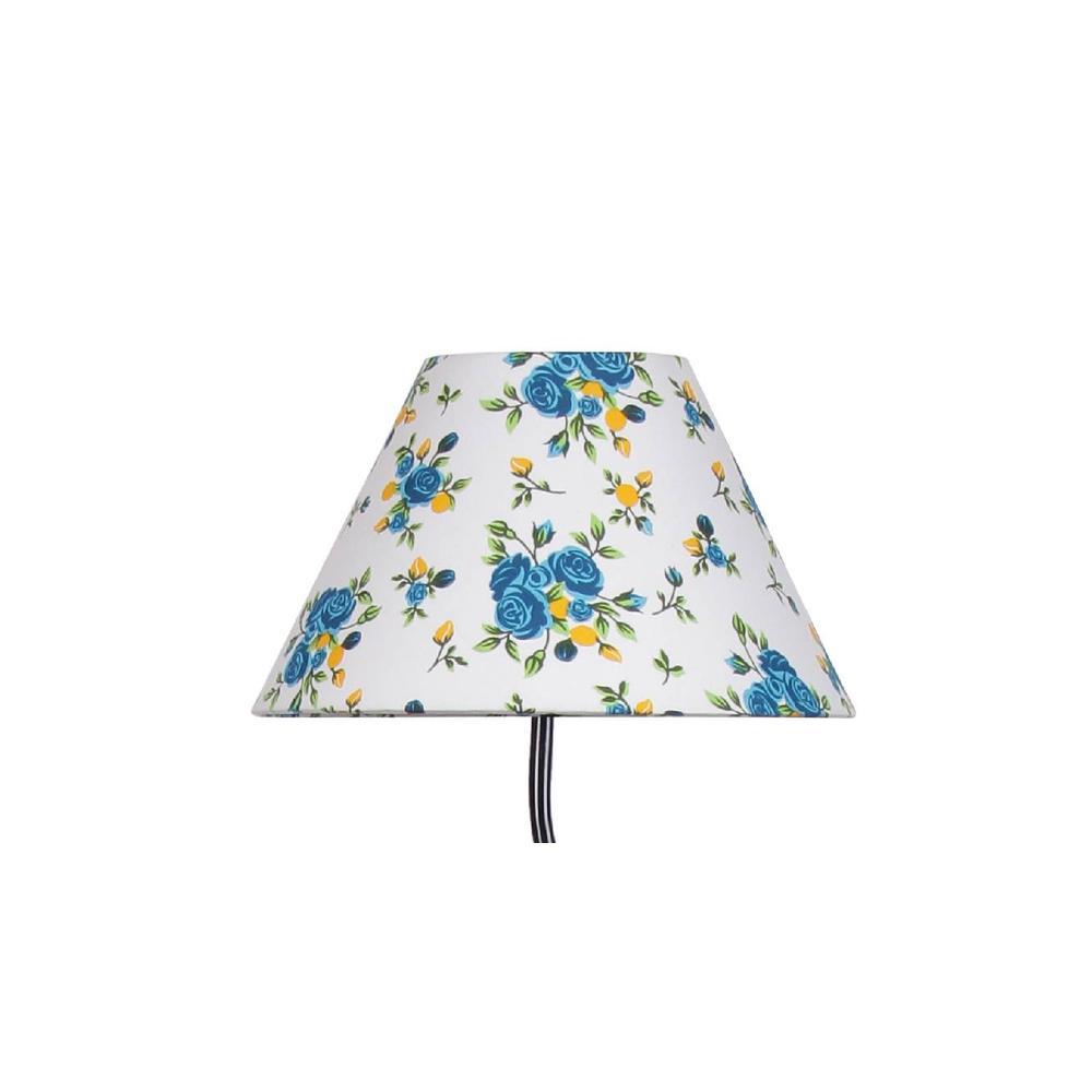 Nikolai Multicolour Fabric Floor Lamp with Black Iron Base