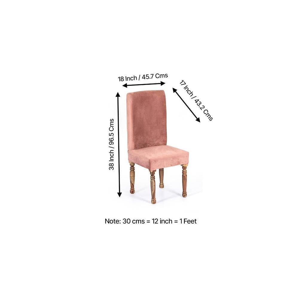 Rosslyn wood Dining Chair in Coral Pink Velvet Upholstery with TEAK FINISH