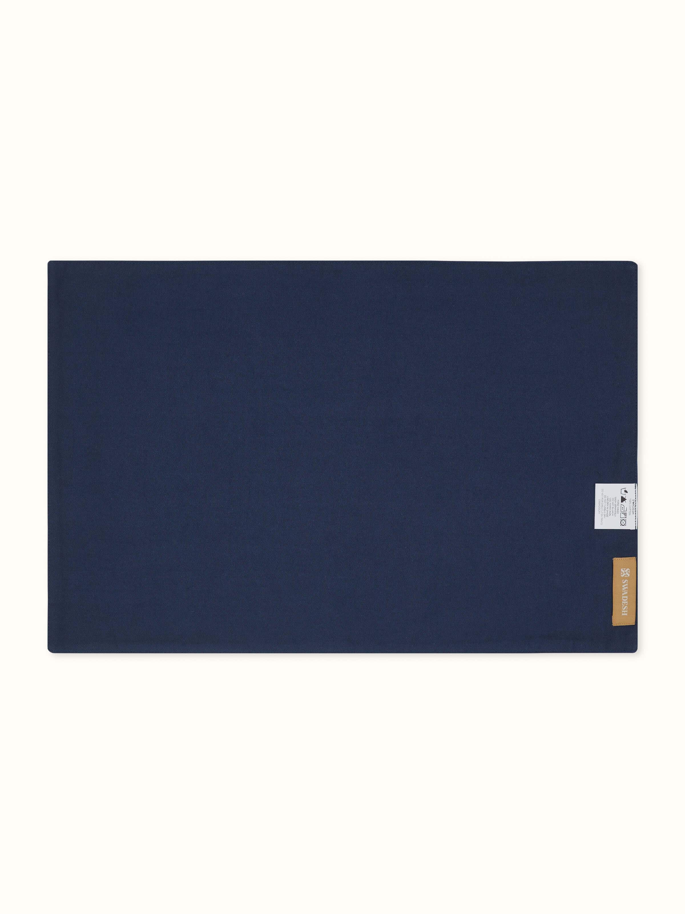 Puspita Indigo Cotton Dabu Hand Block Printed Table Mat (6 Pcs)