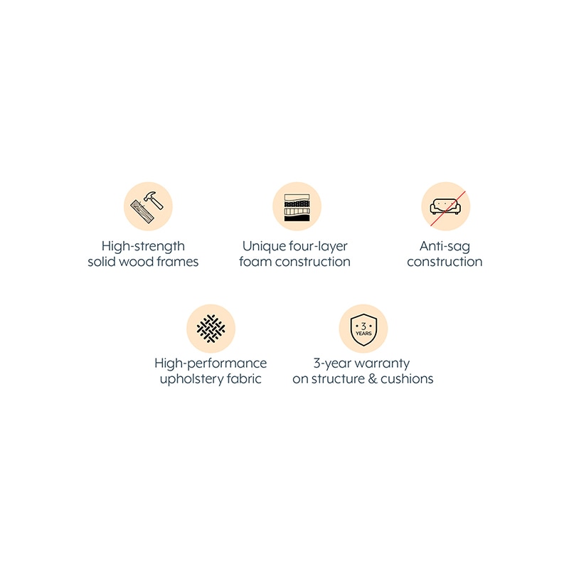 Winchester Luxe 2 Seater Fabric Sofa in Sandshell Beige Colour