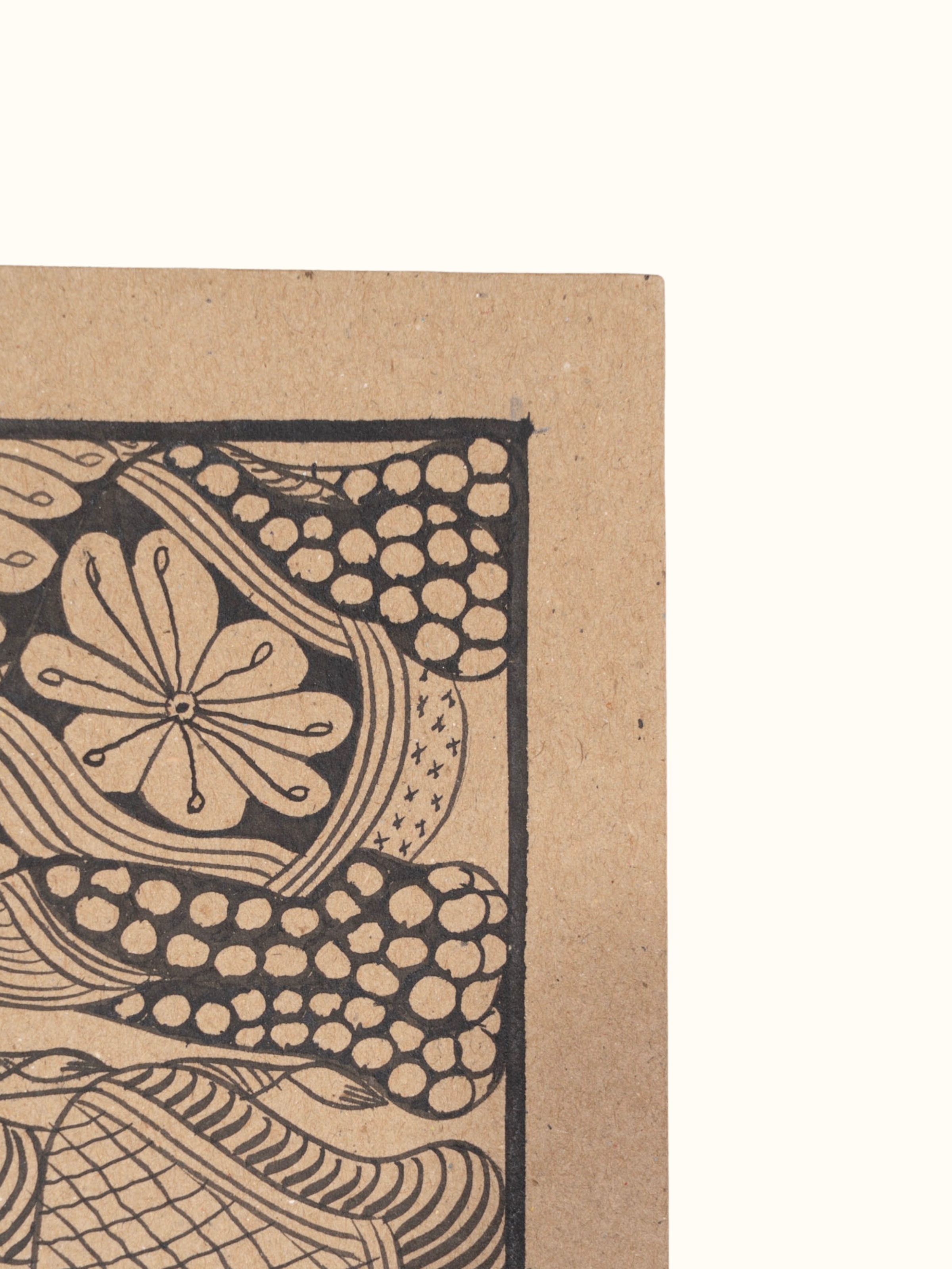 Detail shot of Kalighat Patachitra Jungle Painting