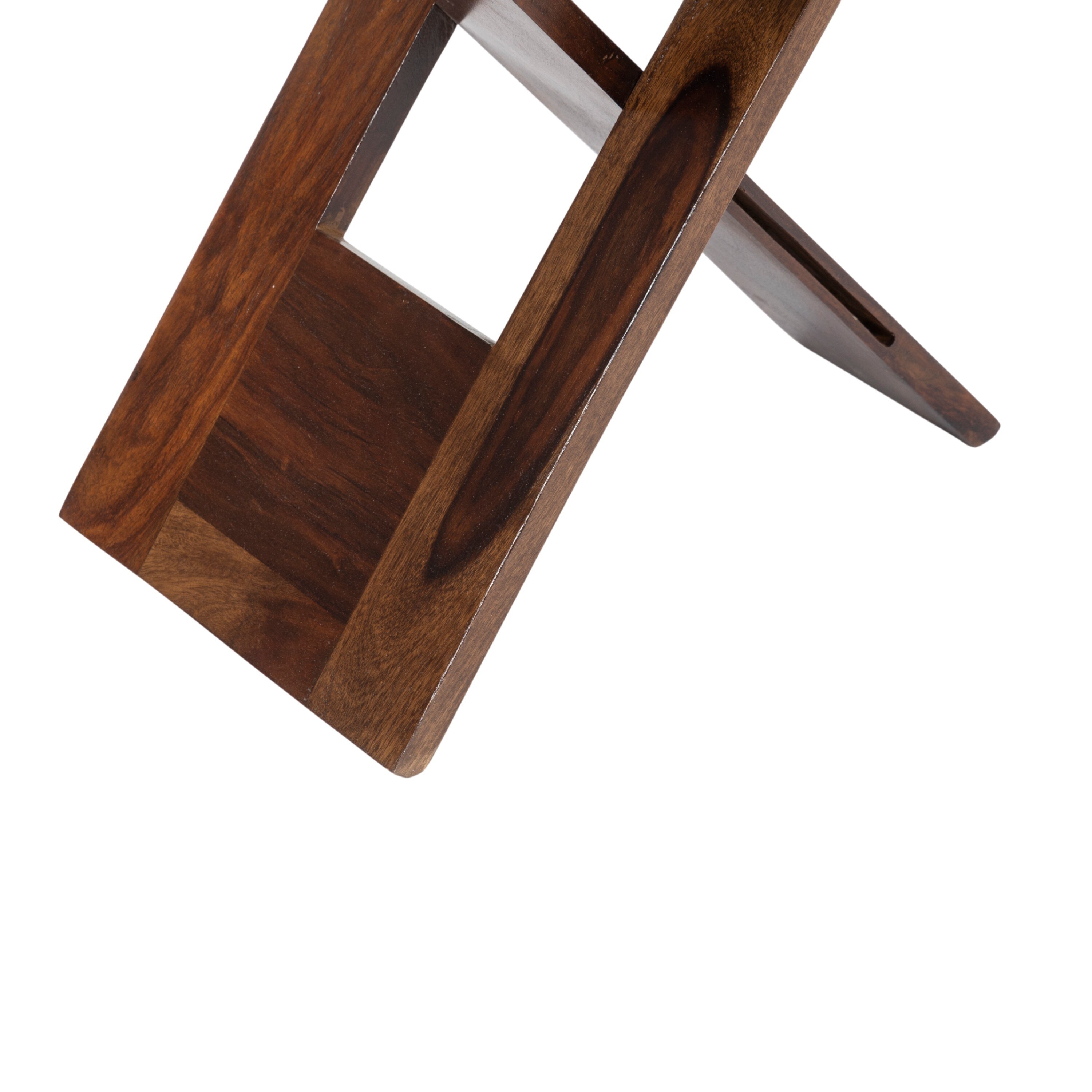 Dayton Sheesham Wood Accent Square   Stool in Grey Cotton Velvet Upholstery