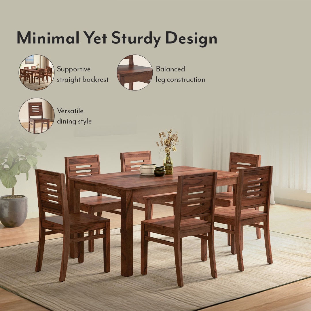 Arlo Solid Wood Dining Chair Set Of 2 In Sienna Teak Finish
