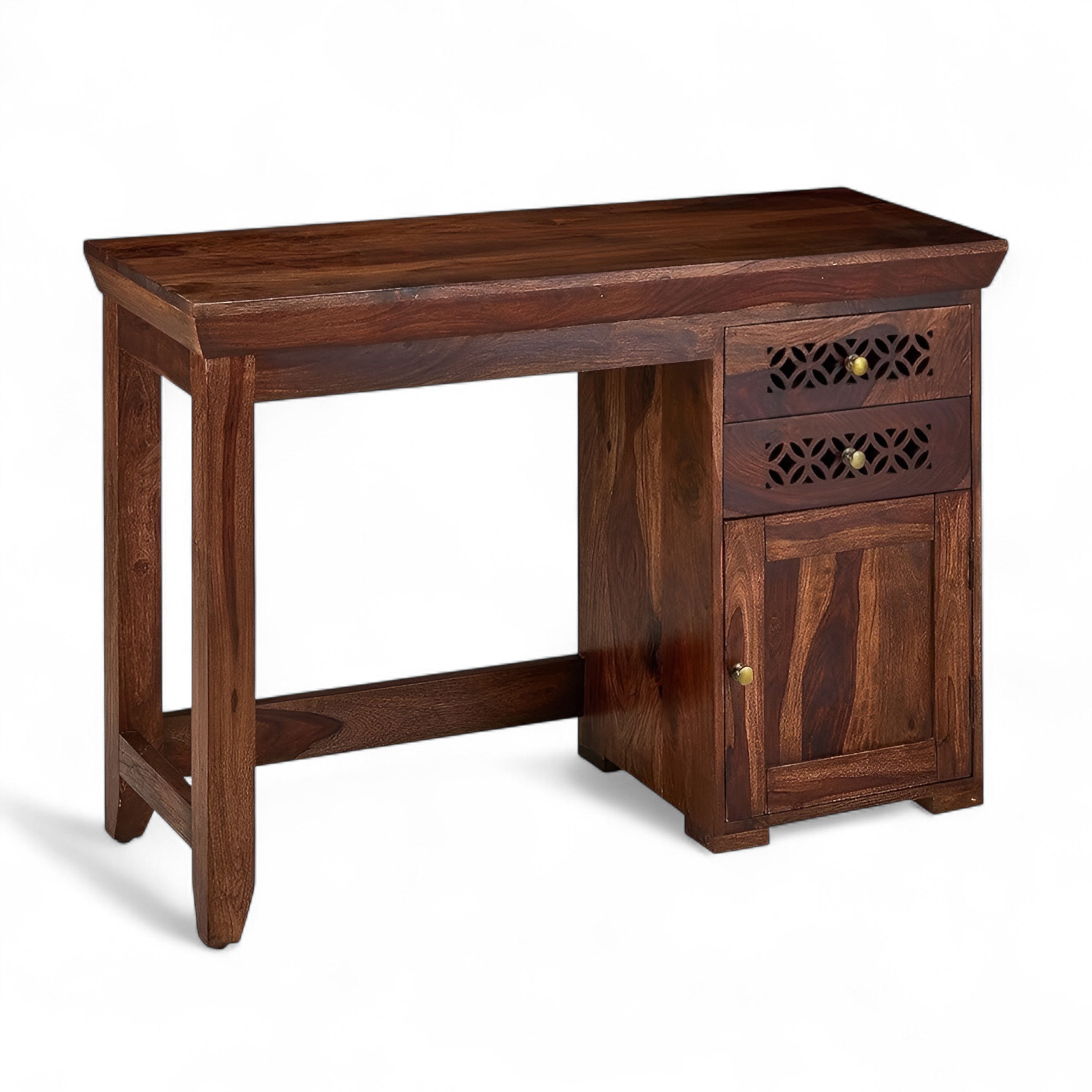 Dayton Sheesham Wood Study Computer Table In Provisional Teak Finish