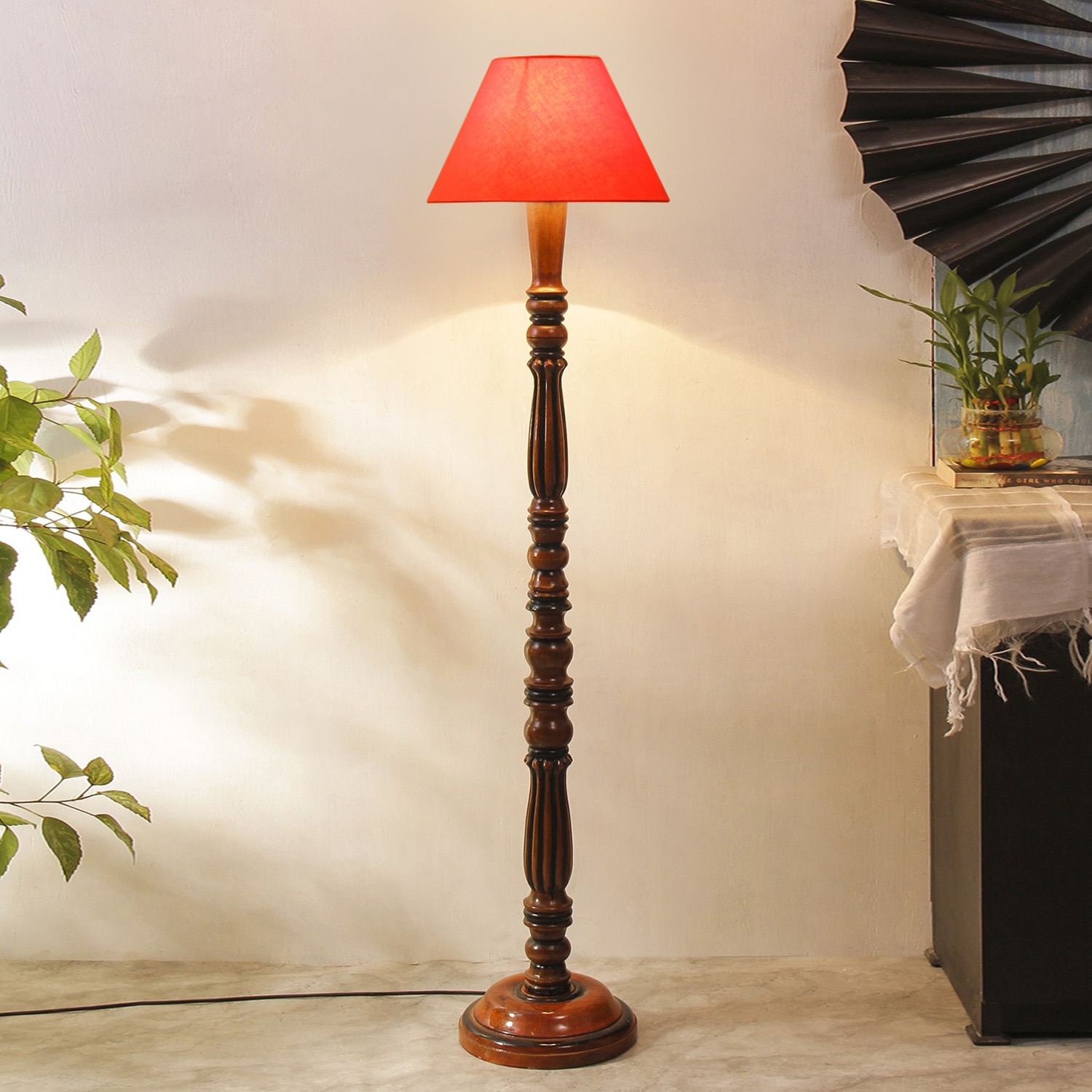 Devansh Wooden Floor Lamp