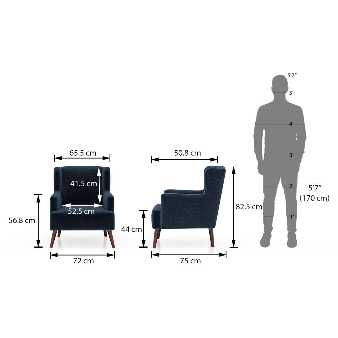 Brando Arm Chair in  Cobalt Colour