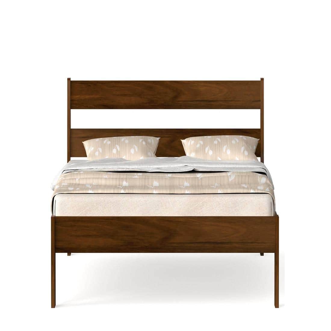 Roverb Engineered Wood King Size Non Storage Bed in Brown Maple Finish