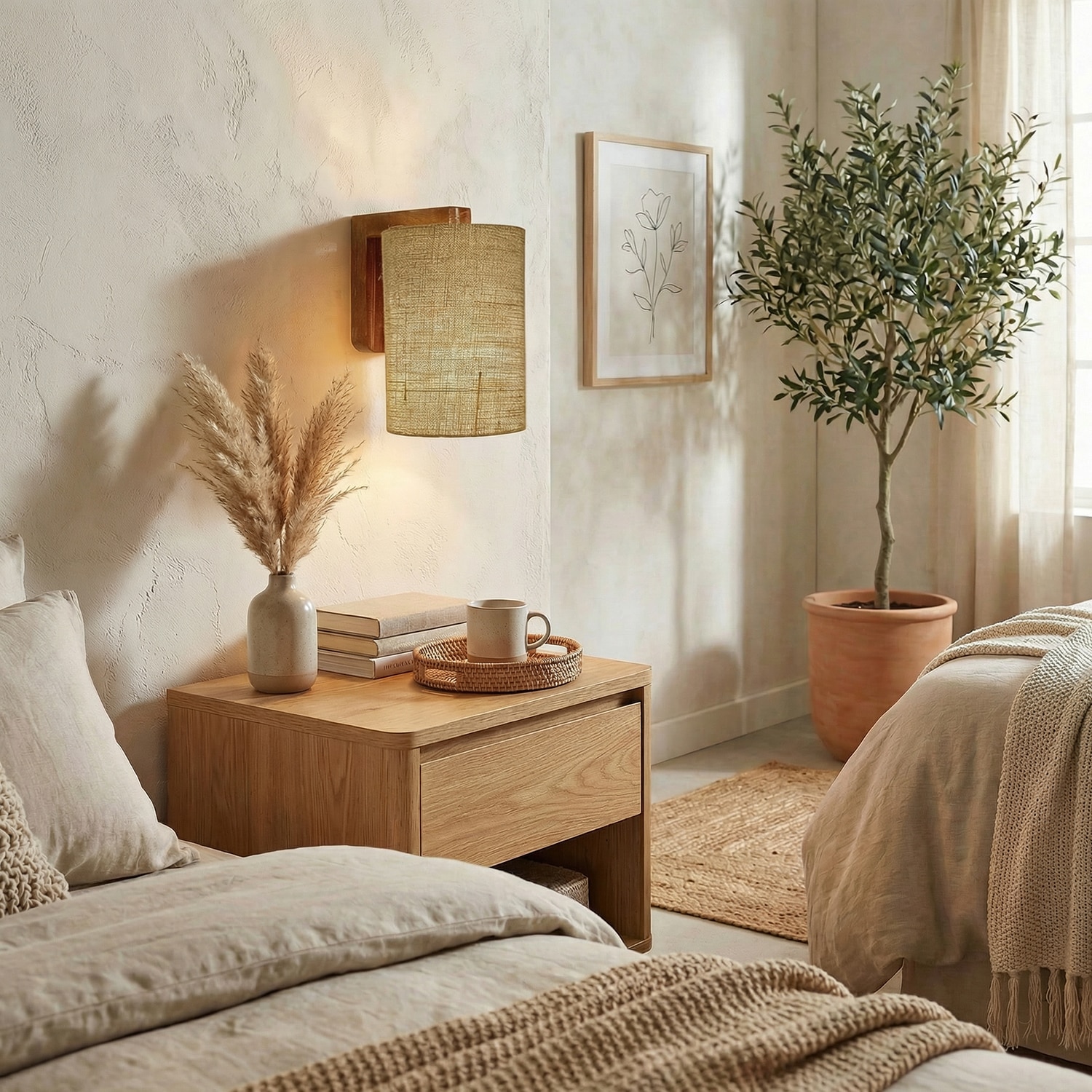 Elementary Brown Solid Wood Wall Lights - Symplify