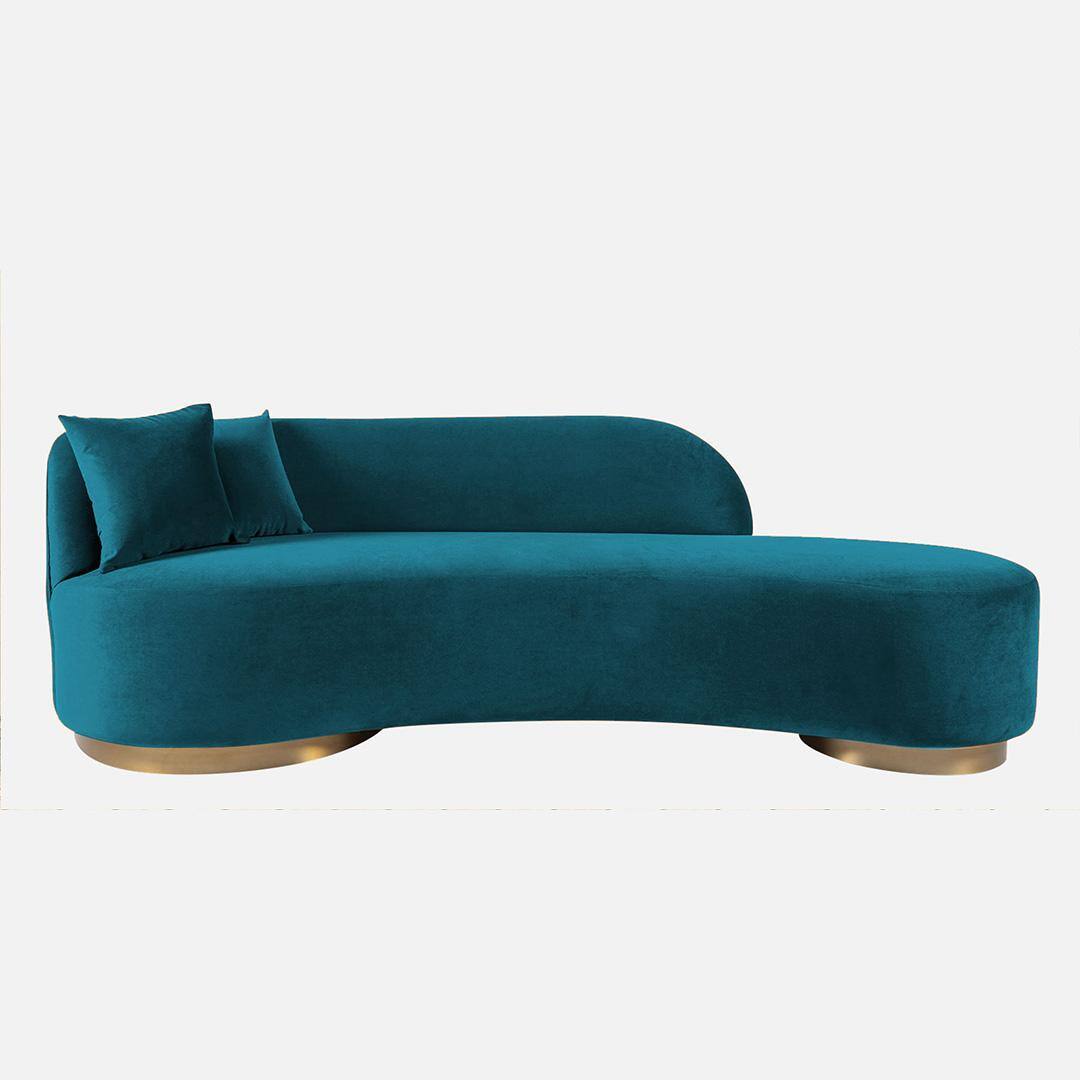 Maddox Velvet 3 Seater Sofa in T Blue Colour