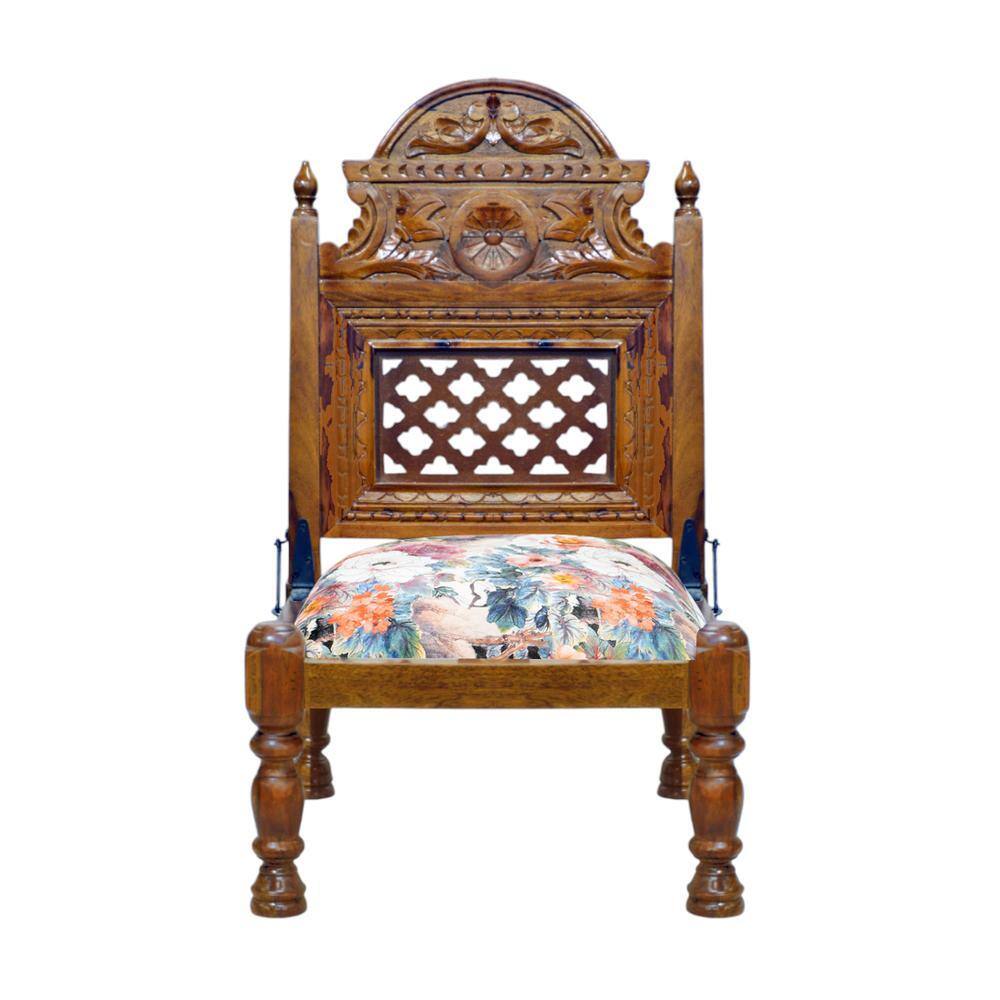 Horae Solid Wood Lounge Chair In Multicolour