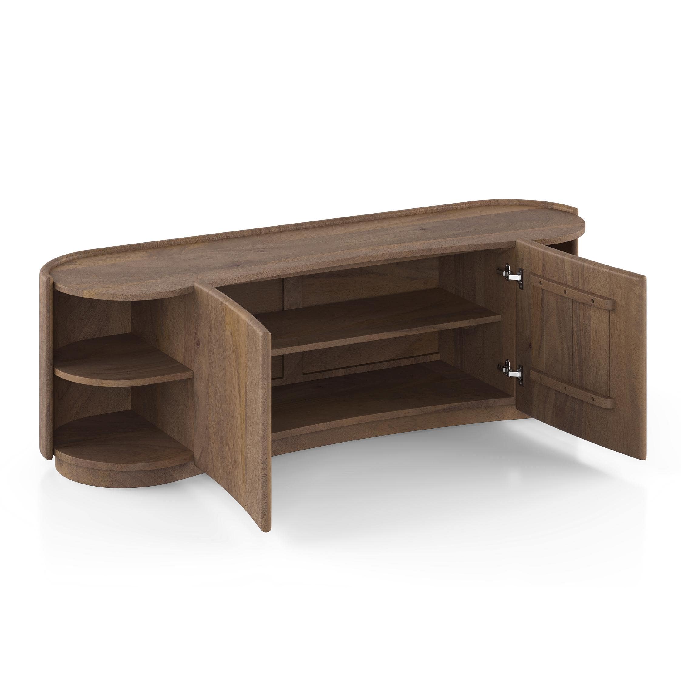 Torin Solid Wood TV Cabinet In Golden Ash Finish