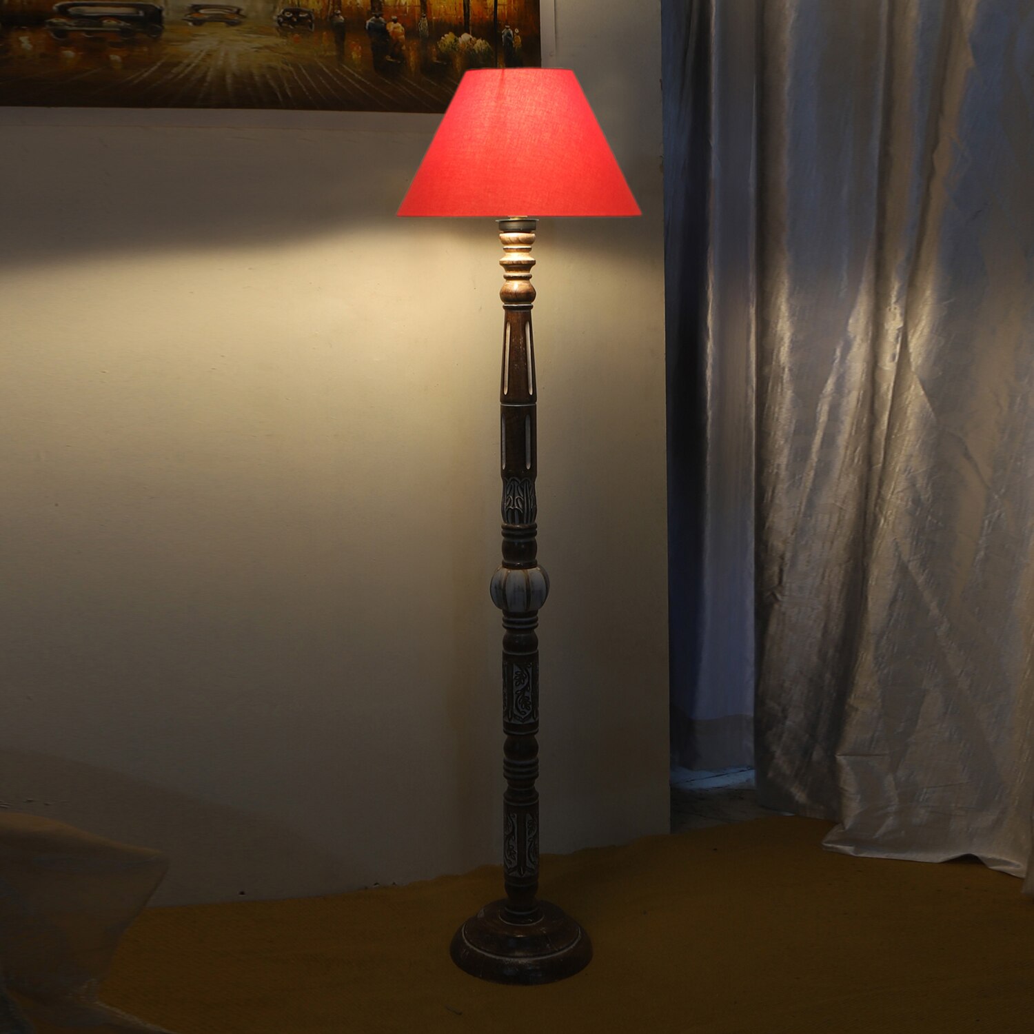 Devansh Wooden Floor Lamp
