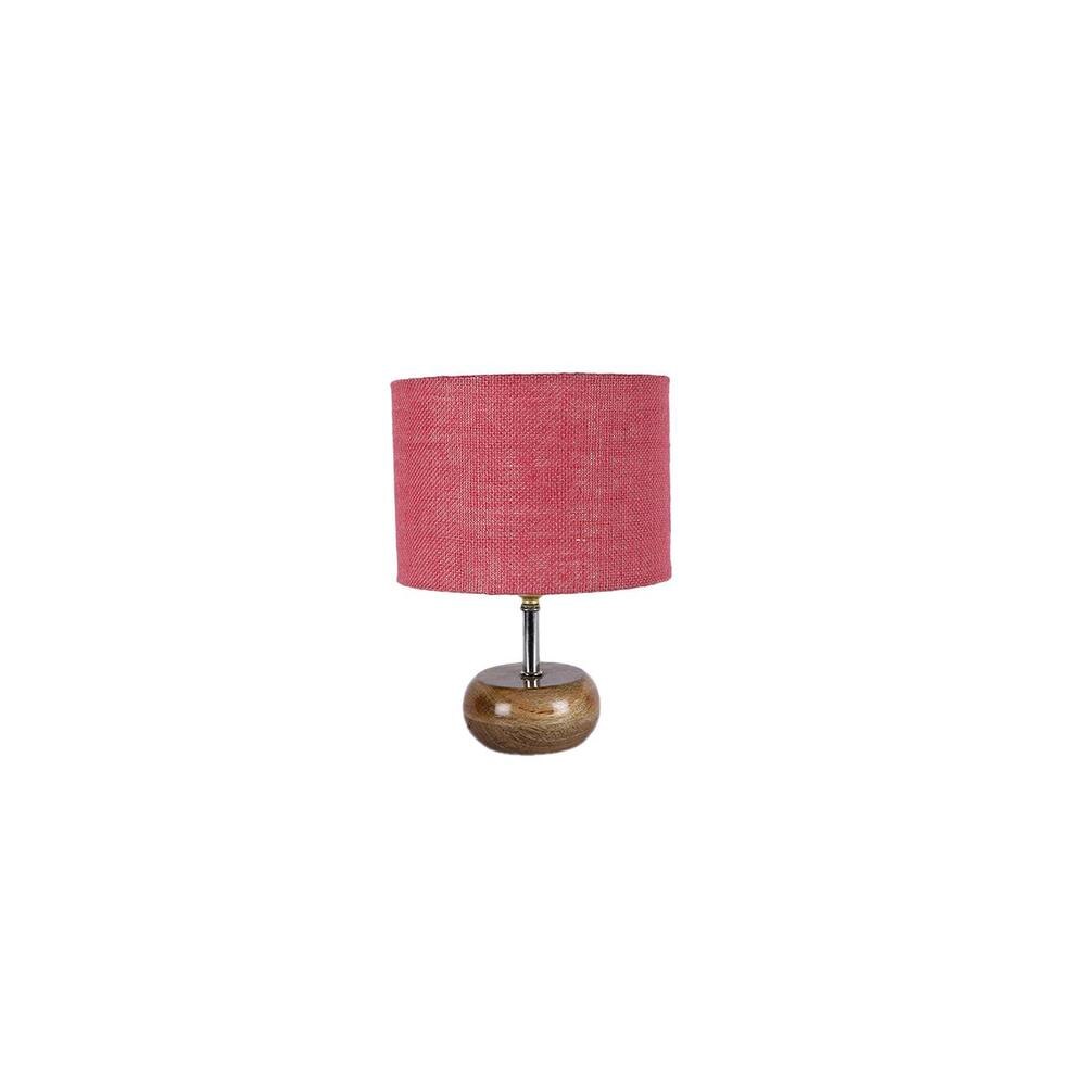 Maeve Pink jute & solid wood table lamp