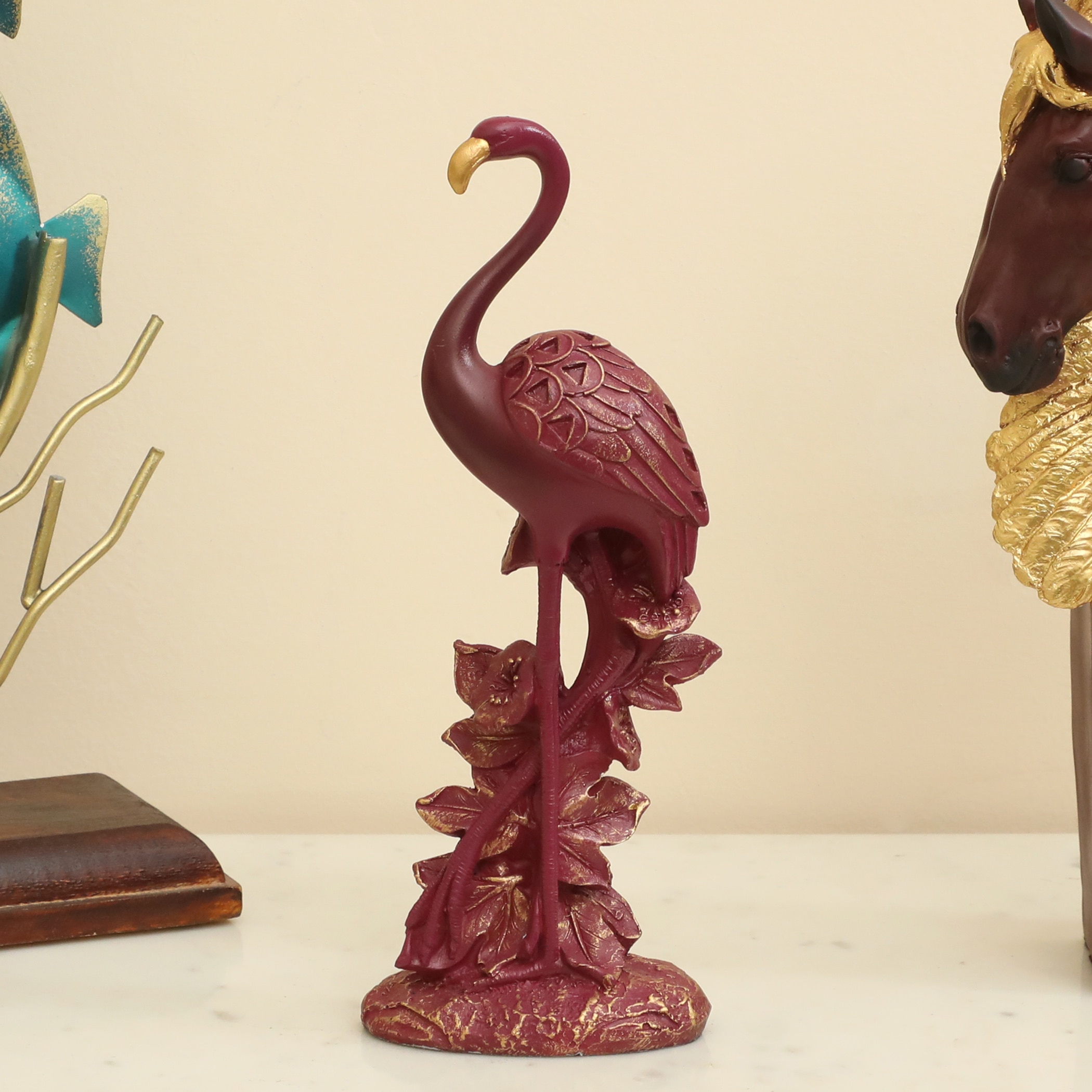 Zenith Polyresin Figurine in Maroon Colour - Vedas