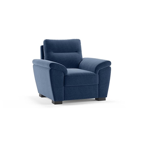 Adelaide Premium 1 Seater Fabric Sofa in Lapis Blue Colour