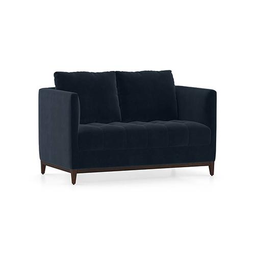Florence Luxe 2 Seater Fabric Sofa in Sea Port Blue Velvet Colour