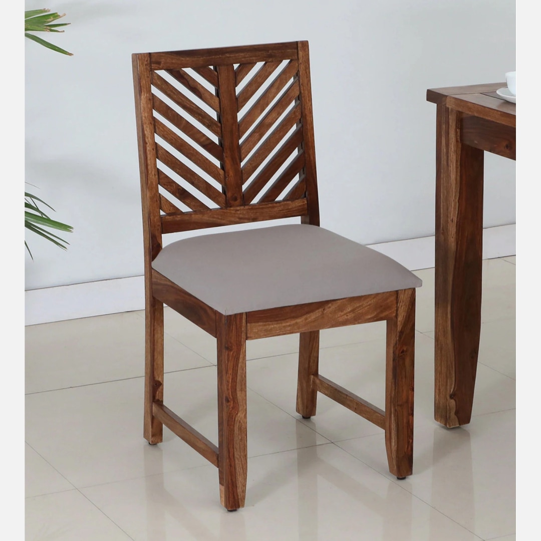 Rimz Solid Wood Dining Chair in Honey Finish - Interior Valley