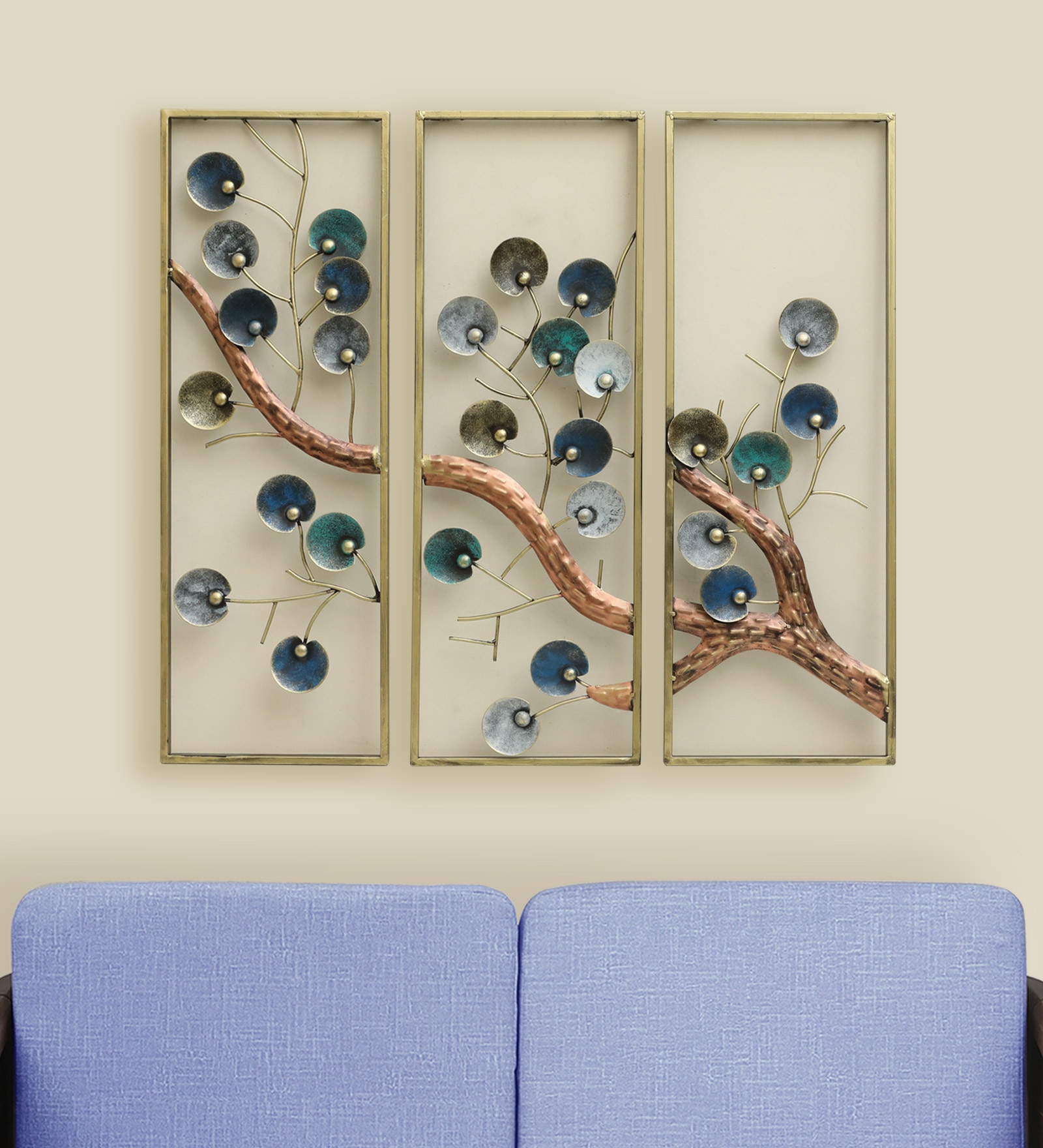 W-Alexa Abstract Metal Wall Decor in Multicolor Set of 1