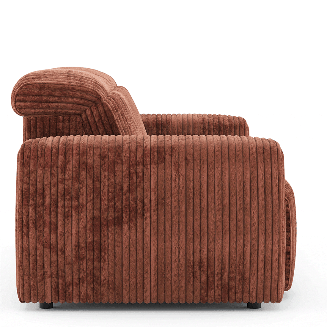 Gretta 1 Seater Fabric Sofa With Adjustable Headrestin Deep Russet Fabric