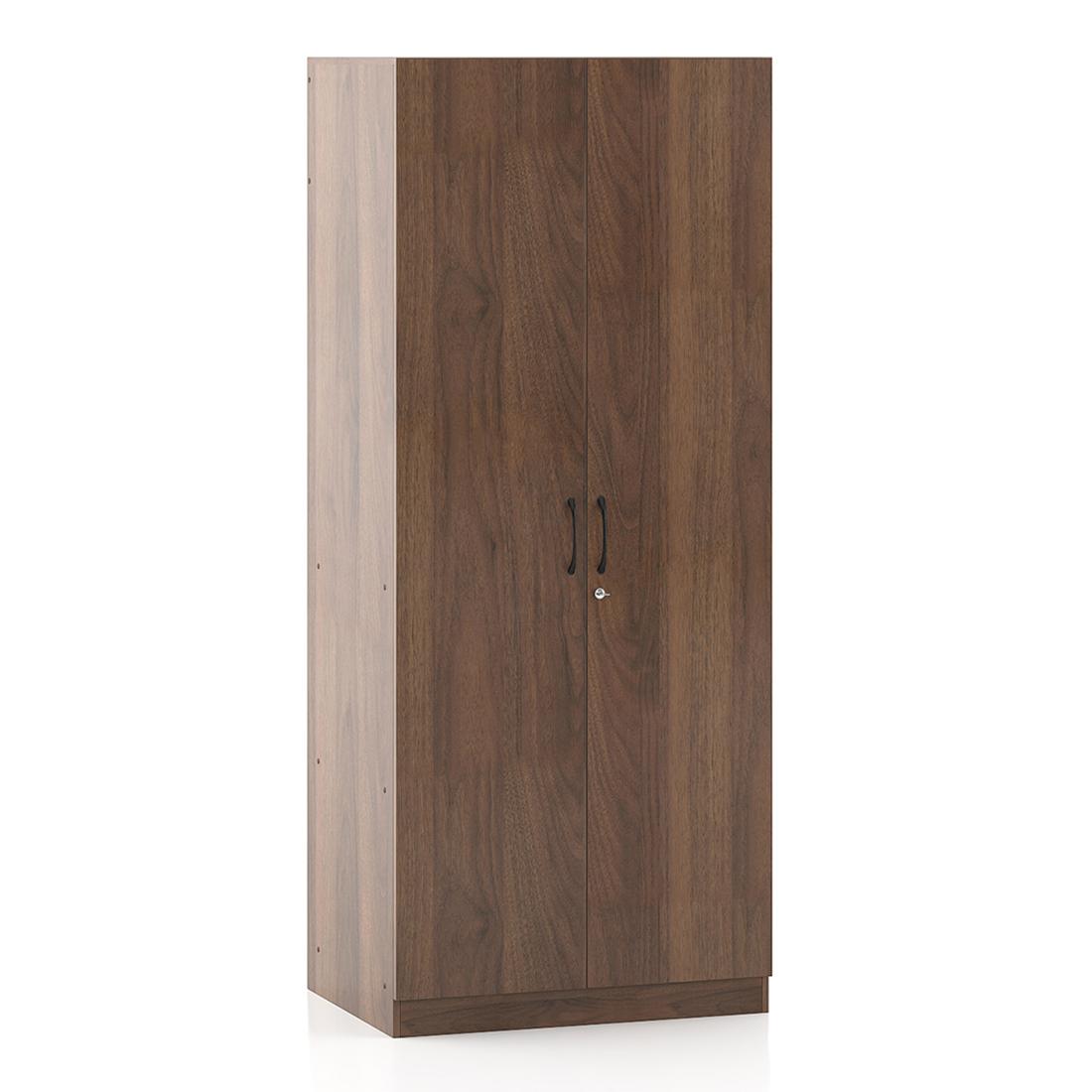 Zoey Engineered Wood 2 Door Wardrobe in Classic Walnut Finish