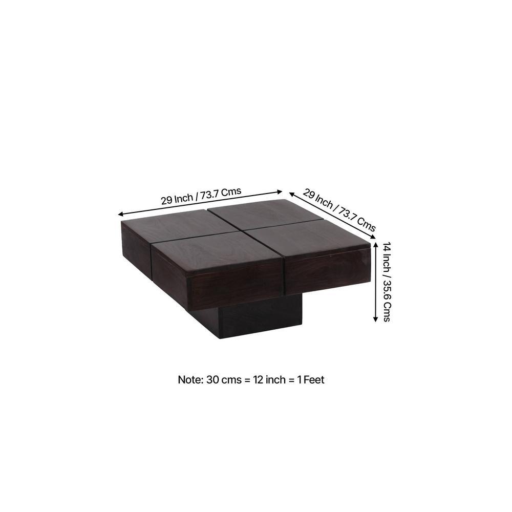 Montreal Sheesham Wood Coffee Table In Mahogany Finish